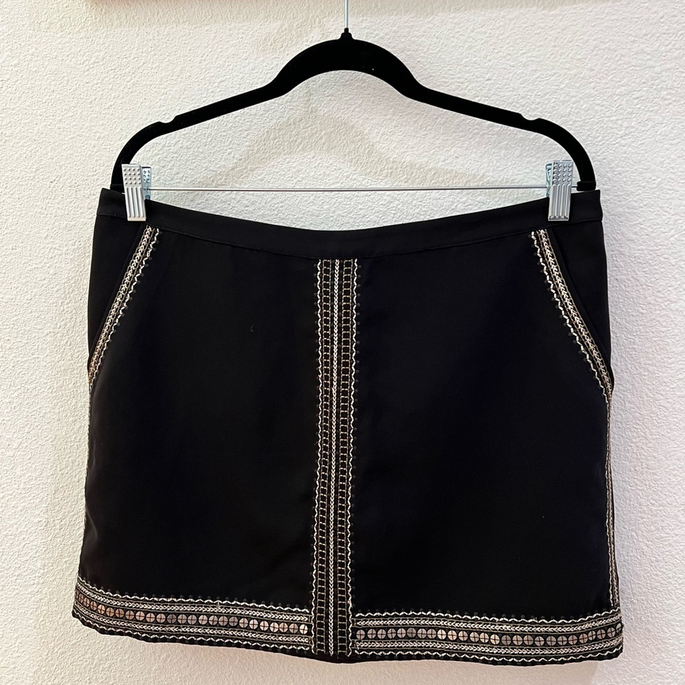Madewell Embroidered Mini Skirt for Work or a date with a row of sequins
